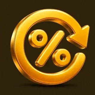 Gold percent symbol — Richard Casino